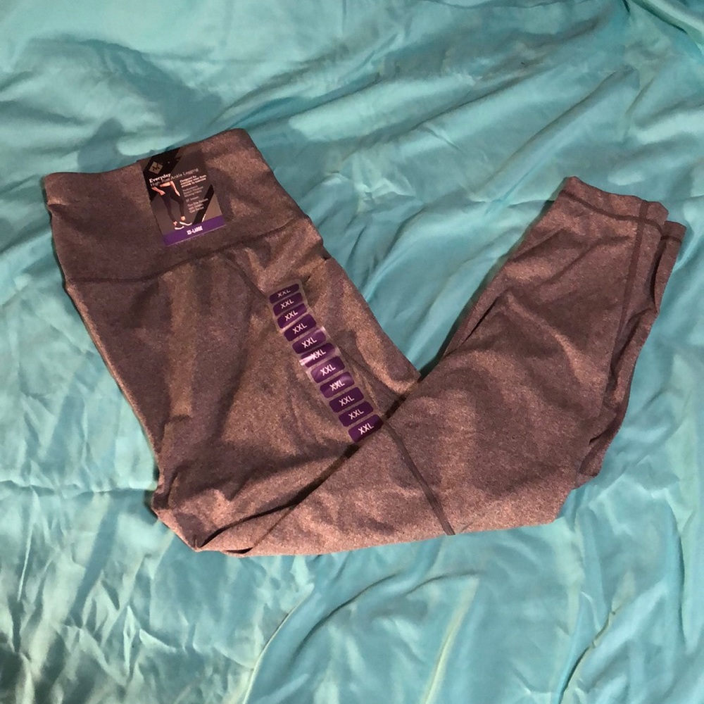 Plus size gray full length leggings with pockets